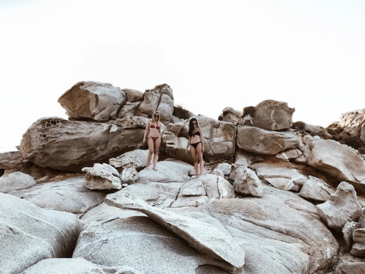 No more nudity. Back in our bikinis, Far away in Mavri, Karkinagri, Ikaria 2013