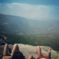 Girls on hiking relax, Atheras, Ikaria, summer 2013