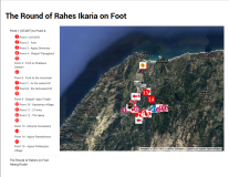 Hiking map of the Round of Rahes on Foot in Ikaria